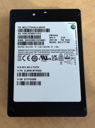 Samsung pm1643a 68tb 5 - pm1643a, 7.68tb