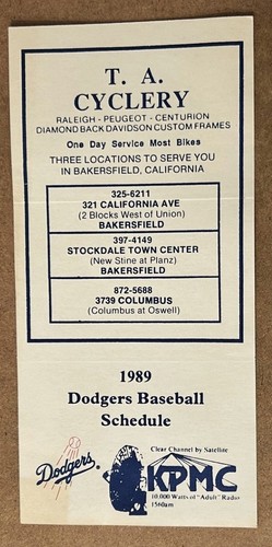 Mlb baseball 1989 los angeles - 1989,